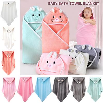 Toalla de baño con capucha para bebé, manta de forro polar coral suave con dibujos animados, absorbente, de secado rápido, ideal para el hogar
