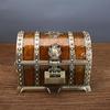KOGB Antique Treasure Retro Chinese with Large Jewelry Treasure Small Item Pirate Treasure Desktop Perfect for Events and Gifts Chest, Alloy, Style,
