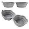 Folding Cat Paw Pet Bowl 2-Compartment Silicone Foldable Feeding Pet Water Bowl Food Feeder Cat and Dog Food Bowls Pet Feeder