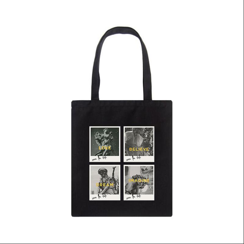 Микеланджело Давид с буквенным принтом, забавные повседневные сумки в стиле Харадзюку, винтажные Ins, модные холщовые женские шикарные сумки на плечо 24*26cm