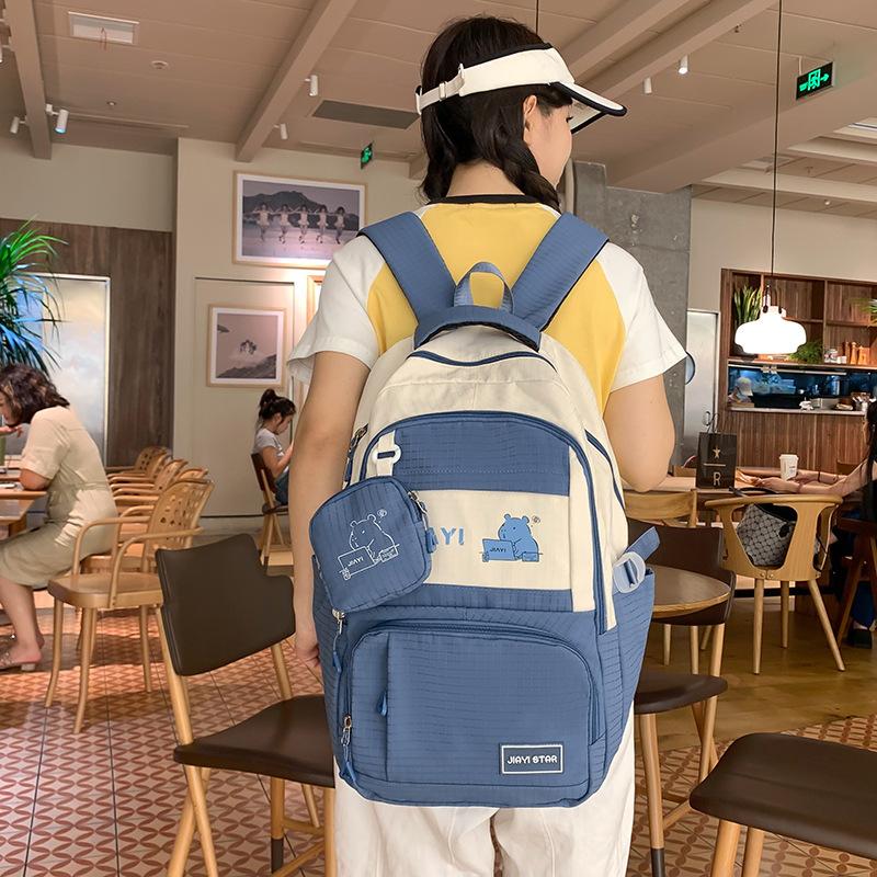 Женский рюкзак с цветными блоками — фото 4