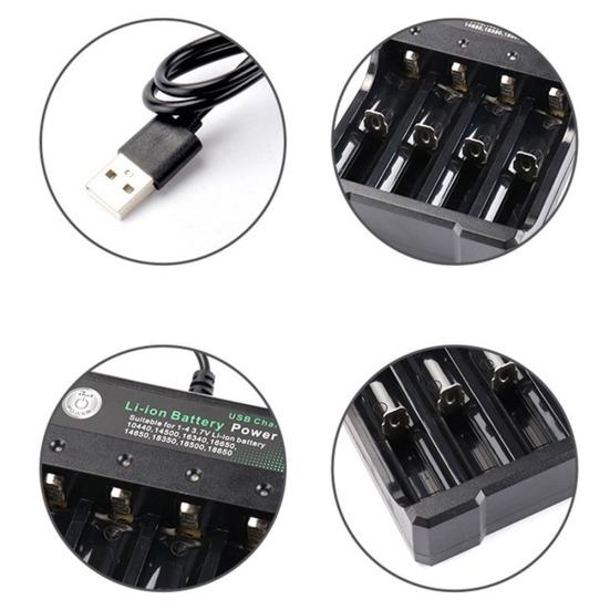 Universal Smart Rechargeable Li-ion Battery Charger for 18650 18500 16340 14500