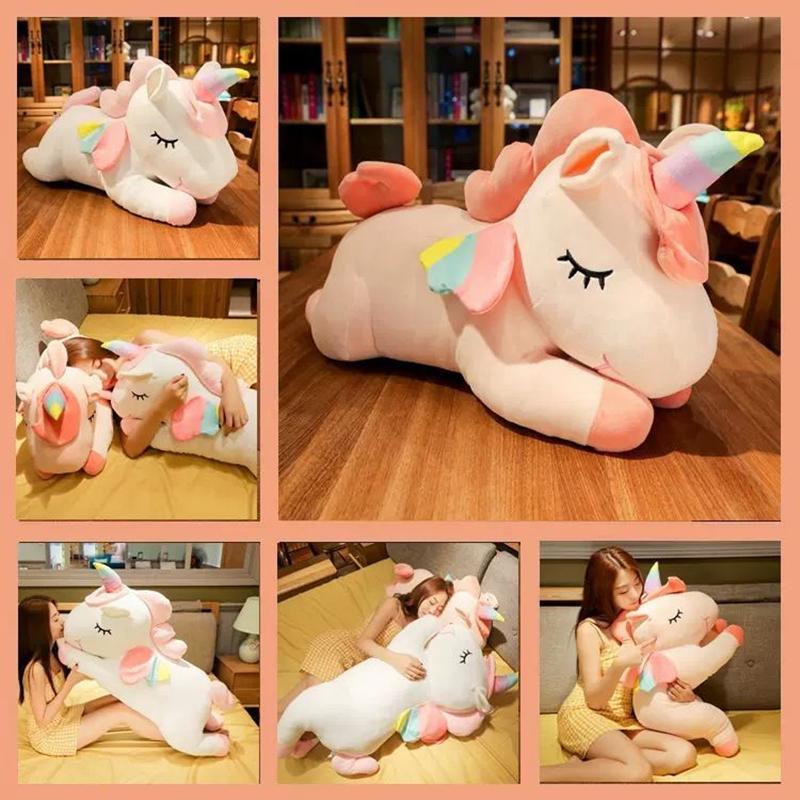 Non-Toxic Creative Angel Unicorn Doll Cute Rainbow Pony Plush Toy Childreny Heart Doll Soft Filled Hugable Children And Children Birthday Gift