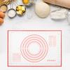 Kitchen Baking Tools Non-Stick Silicone Rolling Kneading Dough Mat with Scales for Home Use(Red