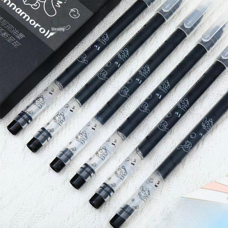 Jiji Kawaii Large Capacity Self-Motivation Black Pen - Stylish, High Performance Student Writing Tool