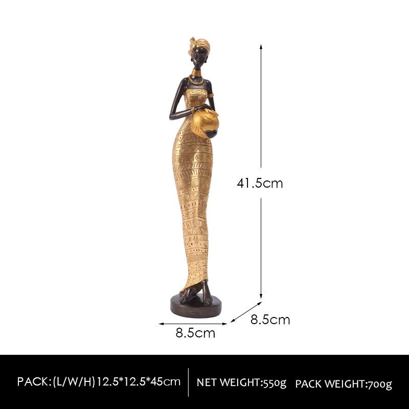 African Black Art Resin Figurine: Creative Home Decor for Living Room, Entrance Hall, or Wine Cabinet TV Stand