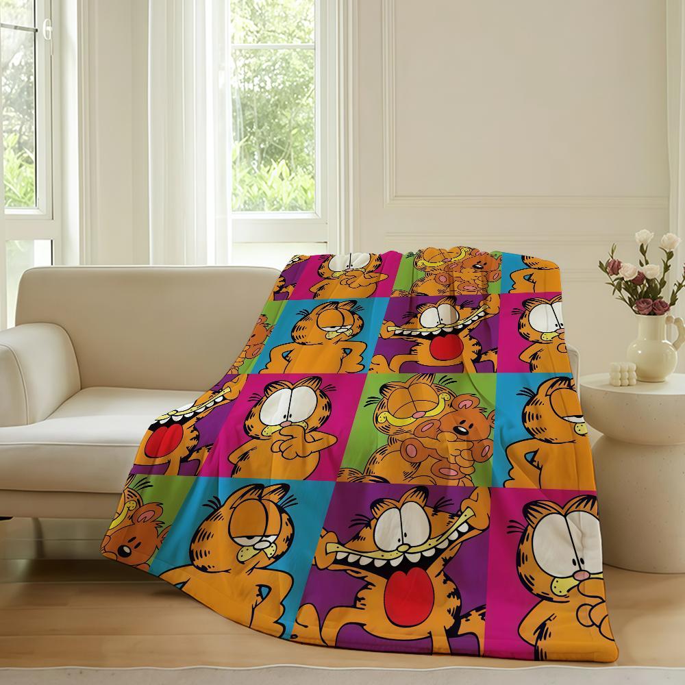 Cartoon cute G GarfieldS Blanket For Sofa Office Bed Plane Travel Sleep Read Relax Camping Soft And Warm