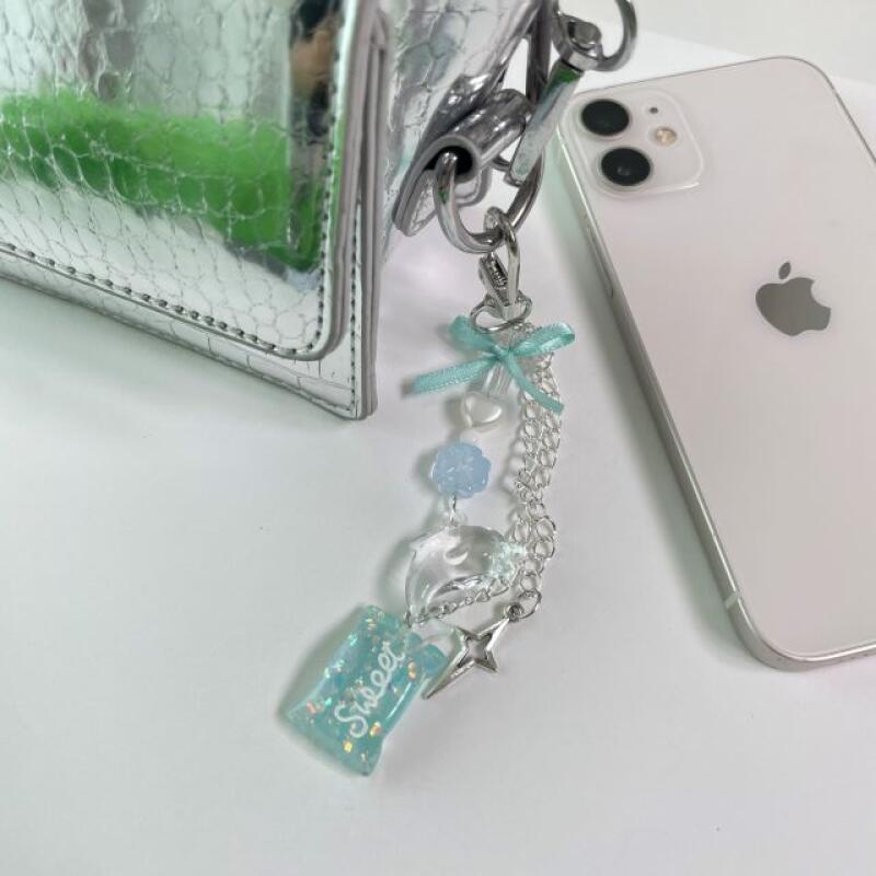 Dolphin Success Luck Keychain Phone Strap Beads