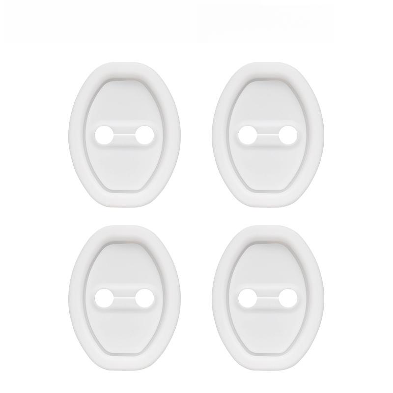 4pcs/set Door Shock Absorber Pad Flexible Lock Protector Silicone Auto Door Lock Latches Cover For Tesla Model 3 Y X S