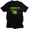 Custom Jamaica Flag Map T Shirt for Men 100 Cotton Tshirt Casual Tee Short Sleeve Jamaican Proud Tshirt Slim Fit