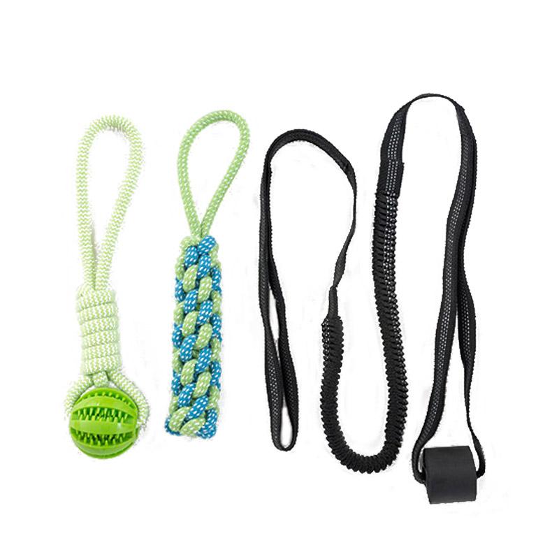 

Interactive Dog Toy Spring Rope Dogs Outdoor and Indoor Hanging Pull Rope Ball Bite Resistant Chew Toys Training Pet Accessories зелений