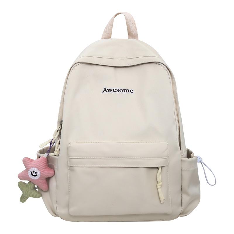 Schoolbag Junior Senior High School Student Solid Color Backpack Women's Backpack