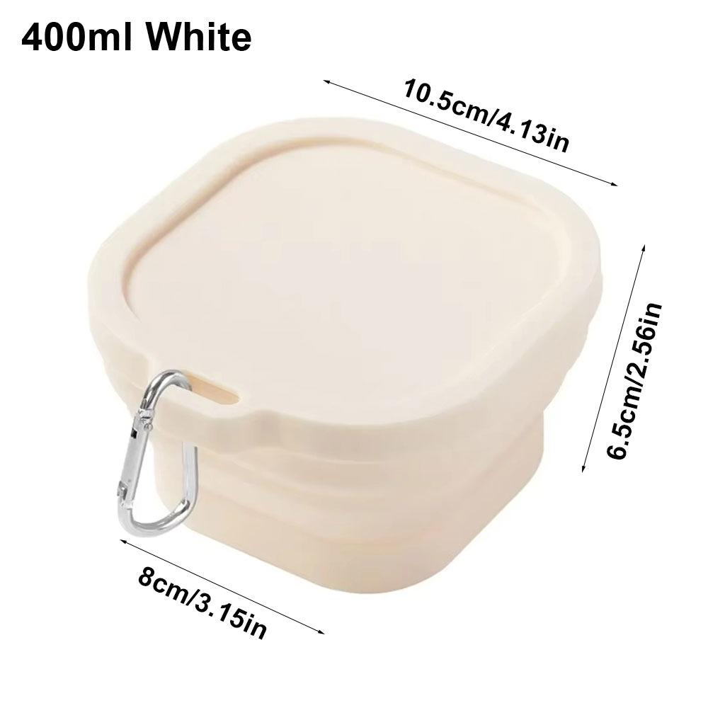 1Pcs Durable Square Folding Silicone Bowl Small Non-Slip Camping Bowls with Hook Portable Food Containers Box For Travel