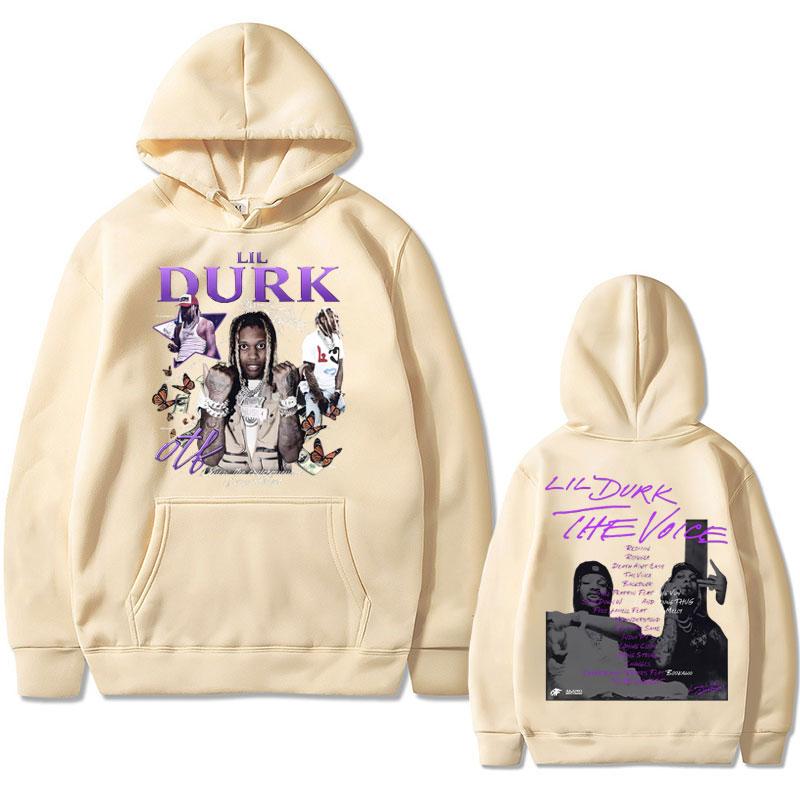 Rapper Lil Durk Grafikdruck Hoodie Herren Damen Hip Hop Mode Vintage Kapuzenpullover Herren Oversized Fleece Baumwolle Hoodies