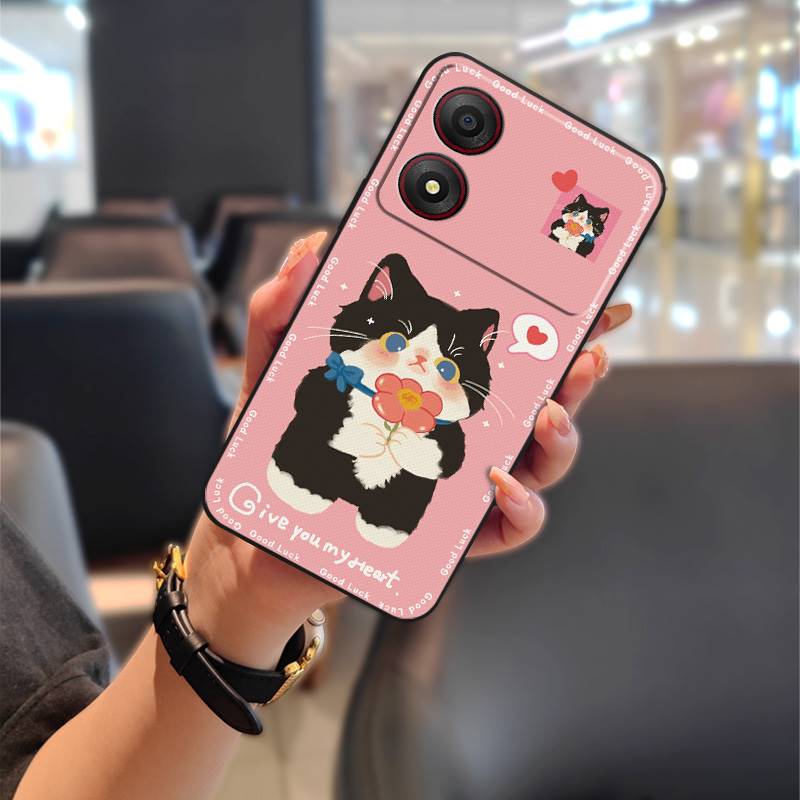 Cute Back Cover Phone Case For ZTE Blade A34 Full Wrap Phone Pouch Anti-dust Anti-knock Graffiti Fashion Design Cartoon