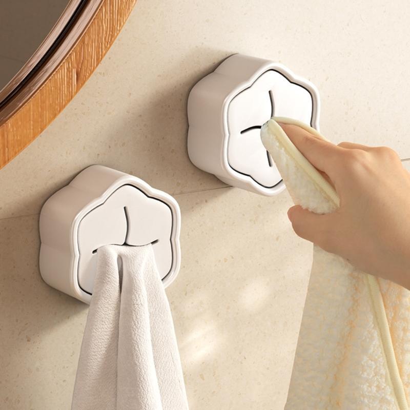 Round Adhesive Towel Hooks No Drilling Wall Mount Dish Towel Hook Hangers
