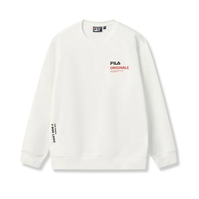 Fila Sweatshirt Pull Classique Mode Original Rétro Décontracté Polyvalent Ample Confortable Simple Col Rond Homme sweatshirt Blanc F11M549202FWT