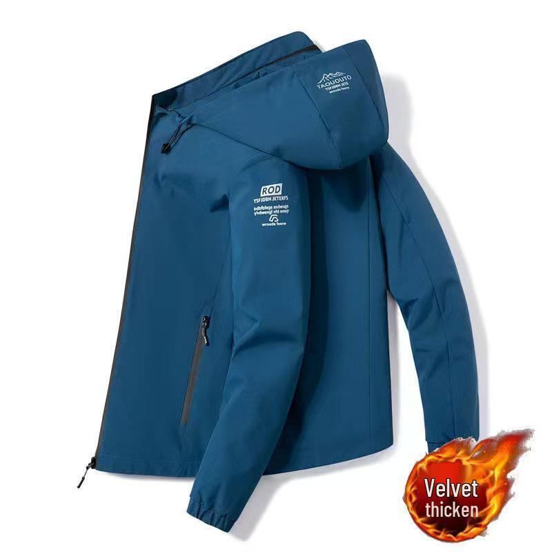 

Eldoria Men s Windproof Graphene Cotton Fleece-Lined Hooded Mountaineering Jacket M