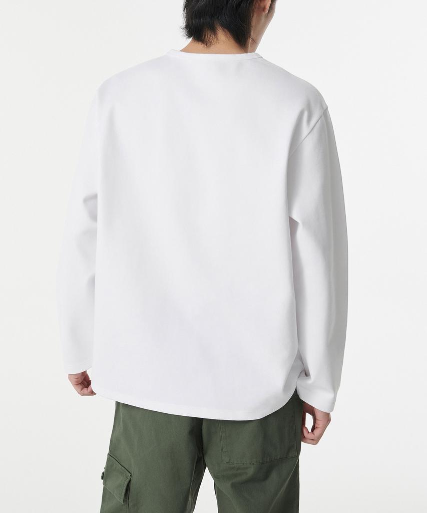 Musinsa Standard Heavy Ponte Relaxed Crew Neck Long Sleeve T-Shirt [White]