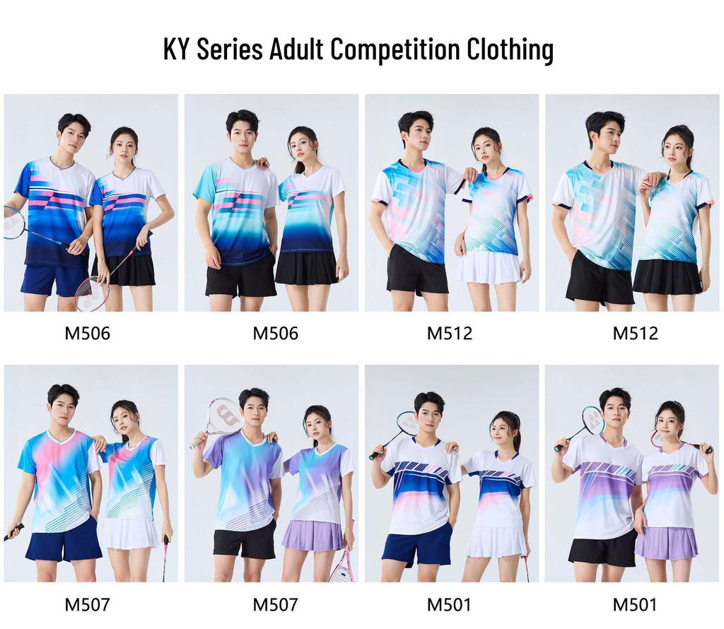 Quick-Dry Breathable Badminton, Tennis & Volleyball Uniform Set for Women & Men with Printed Numbers