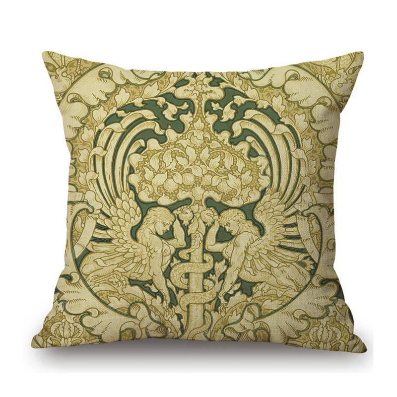 Uk Artist Walter Crane Peacock Swan Design Pattern Birds Home Decoration Sofa Throw Pillow Case Cotton Linen Cushion Cover Case