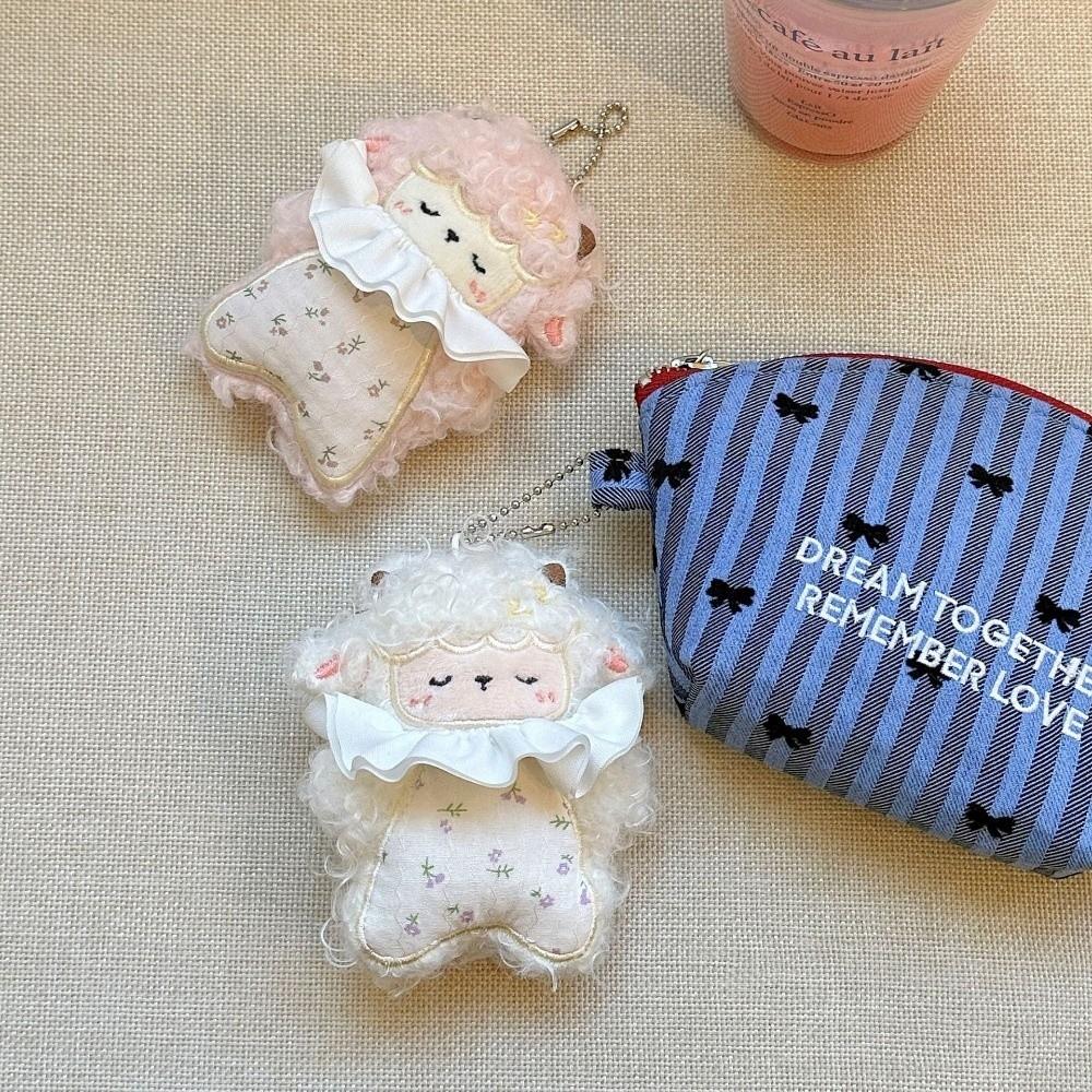 Creative Curly-haired Lamb Keychain Cute Purse Charm New Sheep Doll Pendant for Students Girls