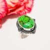 Copper Green Turquoise 925 Sterling Silver Ring V4544, Green Ring, Oval Ring, Valentin's Day Gift, Gift For Her, Birthday Gift, Handmade Jewelry, Silv