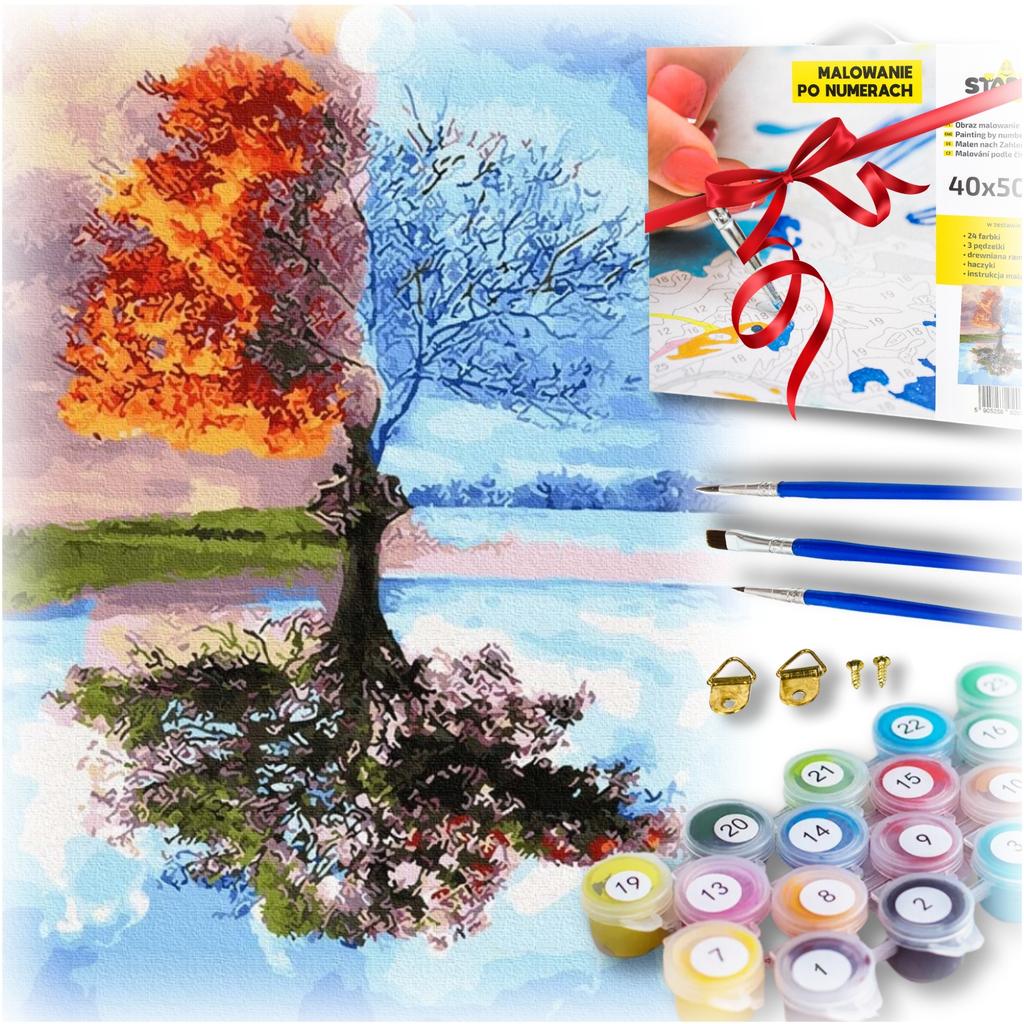 Painting by Numbers Creative Paintings Canvas Pictures Tree Four Seasons