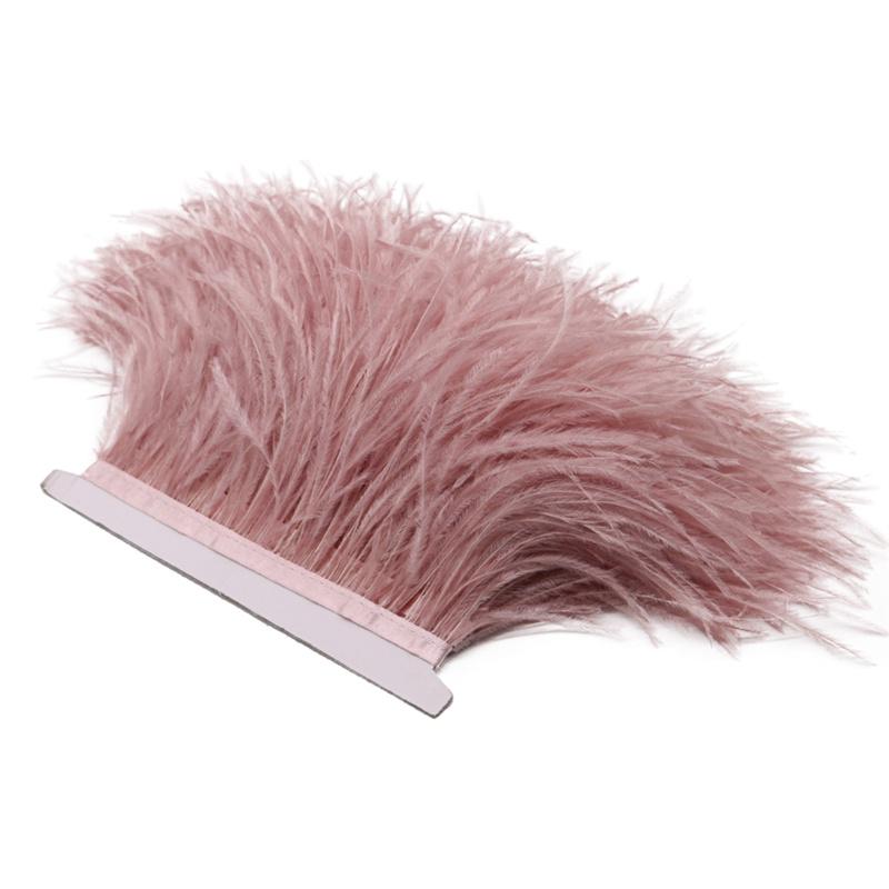 Feather2/5/10Meters 10-15CM Light Color Ostrich Feathers Trim Ribbon Plumes Selvage Tassel for Wedding Skirt Dress Sewing Accessories