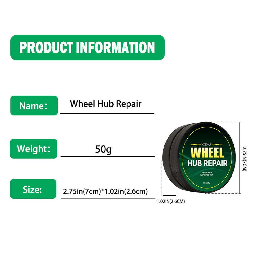 Effective Wheel Scratch Repair Paste 50g Formula Wheel Hub Scratch Remover Polish for Smooth Finishes On Metal Surfaces