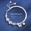 925 Sterling Silver Small Flower Butterfly Half-Bangle Half-Chain Bracelet - Light Luxury, High-End New Chinese National Style