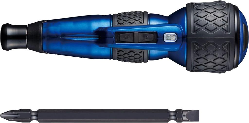 VESSEL Plus Premium Electric Ball Grip Screwdriver, 3-Mode Switching, Limited Edition Blue, Includes 1 Bit, 220USB-P1BL