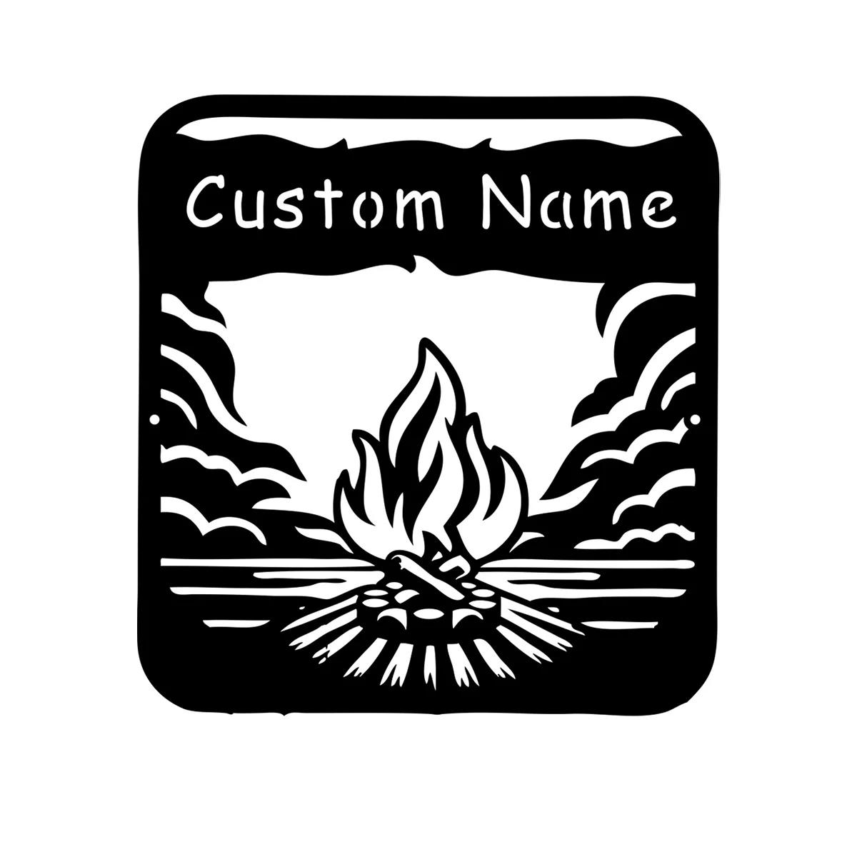 

Custom Family Campfire Sign, Personalized Metal Wall Art for Campsite, Outdoor Home Decor, Housewarming Gift чёрный