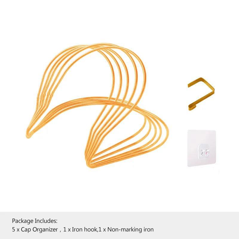 Полка для хранения шляп креативная бытовая настенная дверь за шкафом для пальто и шляп вешалка для шарфов в общежитии 5pcs жёлтый 1137₽