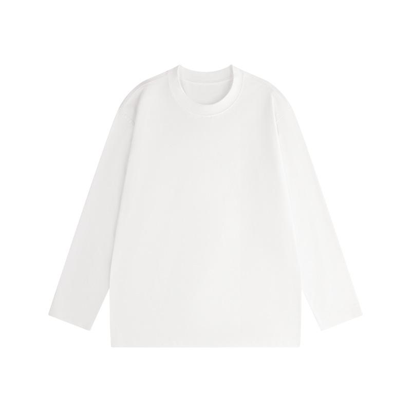 

Мужская новая футболка с длинным рукавом, белая, с круглым вырезом, плотность 230 г/м² - осенне-зимний стиль S (45-60 kg)