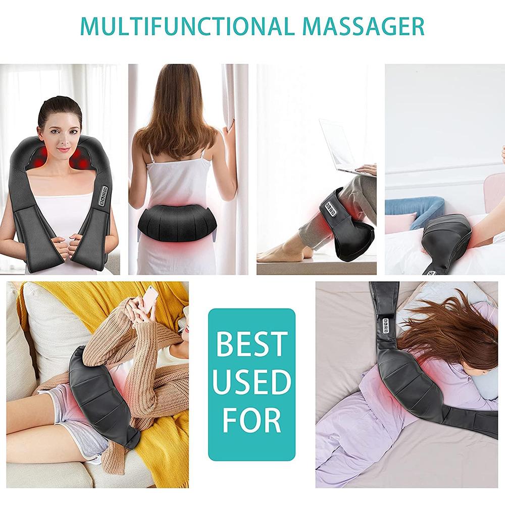 Back And Neck Massager, Back Massager Deep Tissue Kneading Massager Neck And Shoulder Massager With Heat