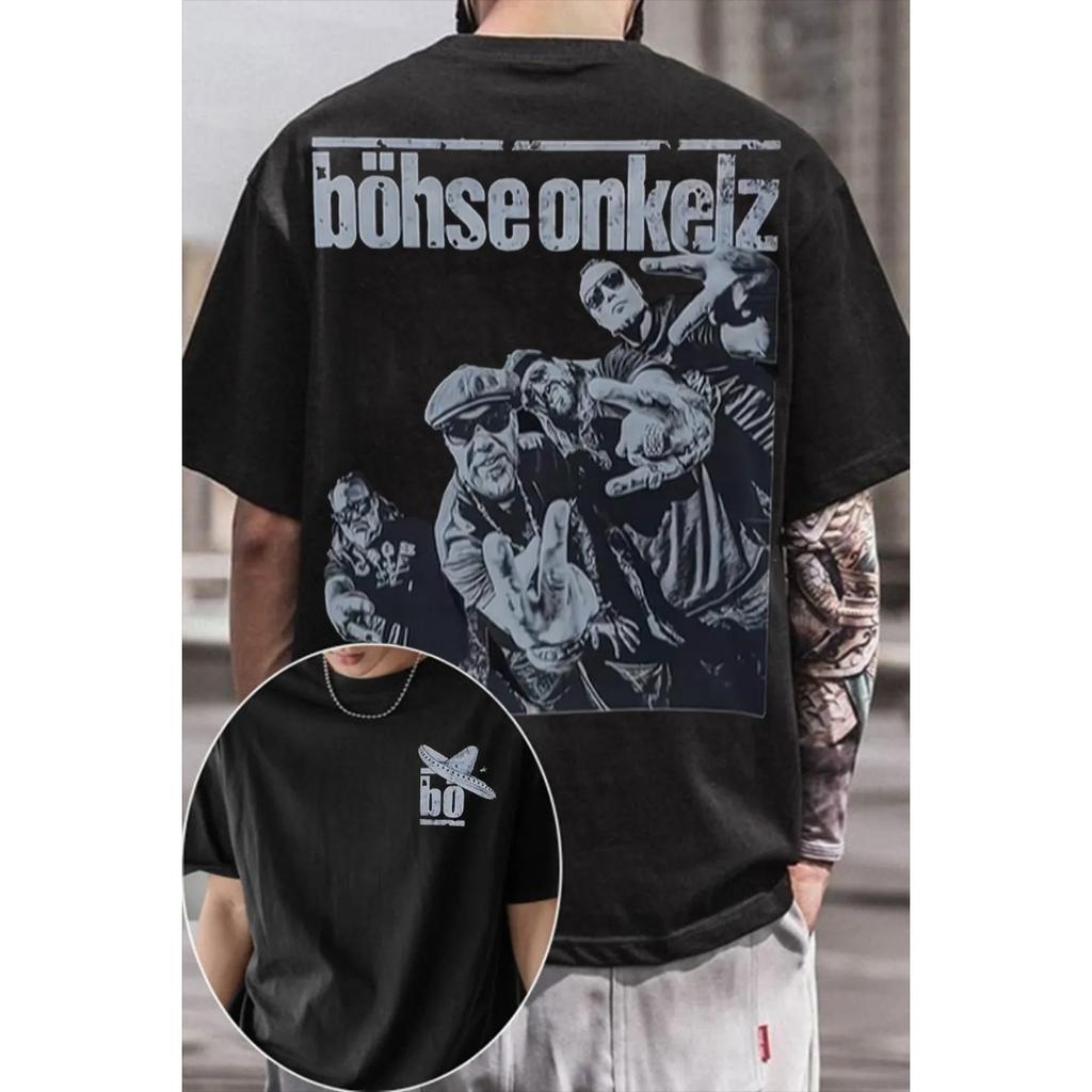 Deutsche Band Böhse Onklez Grafik T-Shirt Herren Damen Streetwear Oversized Y2k Lässig Locker Hip Hop Harajuku Kurzarm Unisex Damen Herren Kleidung