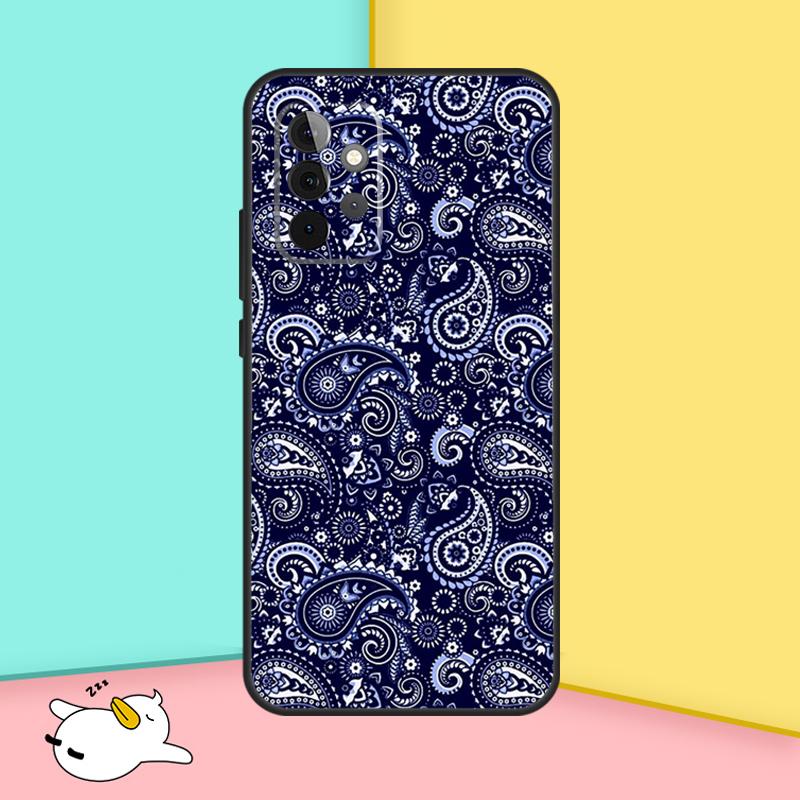 

Blue Bandana Paisley Phone Case For Samsung Galaxy A15 A25 A35 A55 A53 A33 A13 A52 A32 A12 A51 A71 A14 A34 A54 Samsung A33 5G