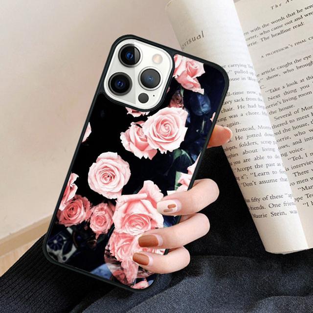 Elegant Vintage Floral Rose Phone Case Back Cover for iPhone 17 Air 16 15 14 13 11 12 Pro Max Plus Fundas Coque
