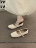 Late Evening Wind Niche Woven Brown Single Shoes Fairy Shoes 2025 New Summer Mary Jane with Skirt Birkenstocks