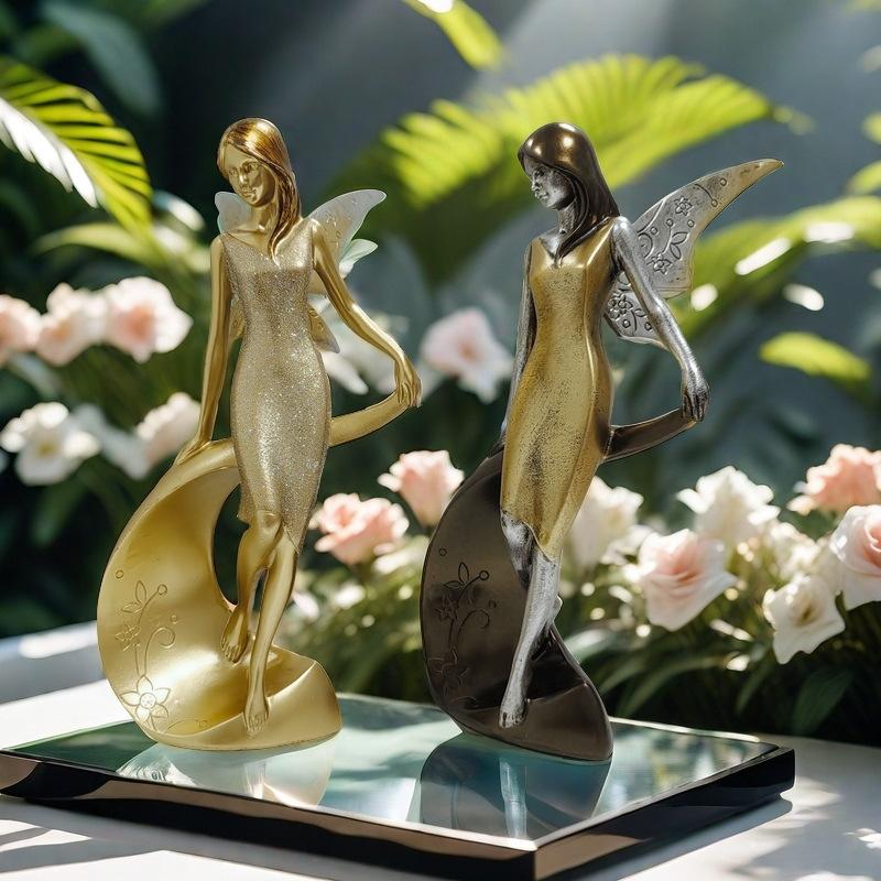 New Flower Fairy Girl Ornaments Home Living Room Bedroom Decoration TV Cabinet Desktop Resin Crafts