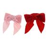 6Pcs Pink/Red Bows Christmas Napkin Rings Napkin Holder Buckles for Xmas Wedding Thanksgiving Holiday Dinner Party Table Decor