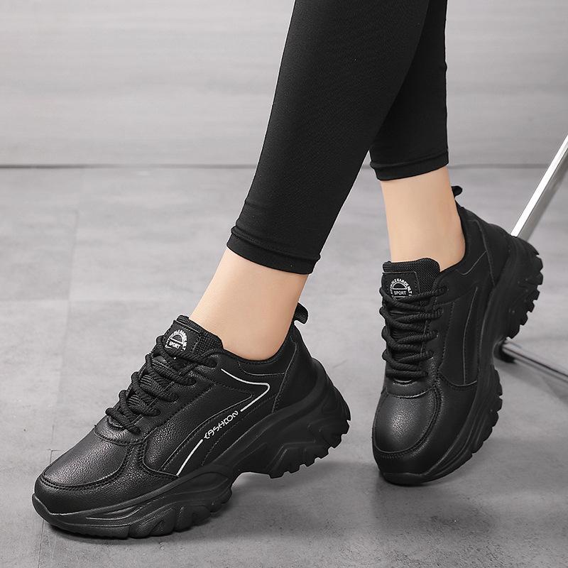 Women's Thick-Soled Versatile Sneakers - Comfortable, Breathable, Casual Height-Enhancing Dad Shoes for Spring/Autumn, New Korean Style Student