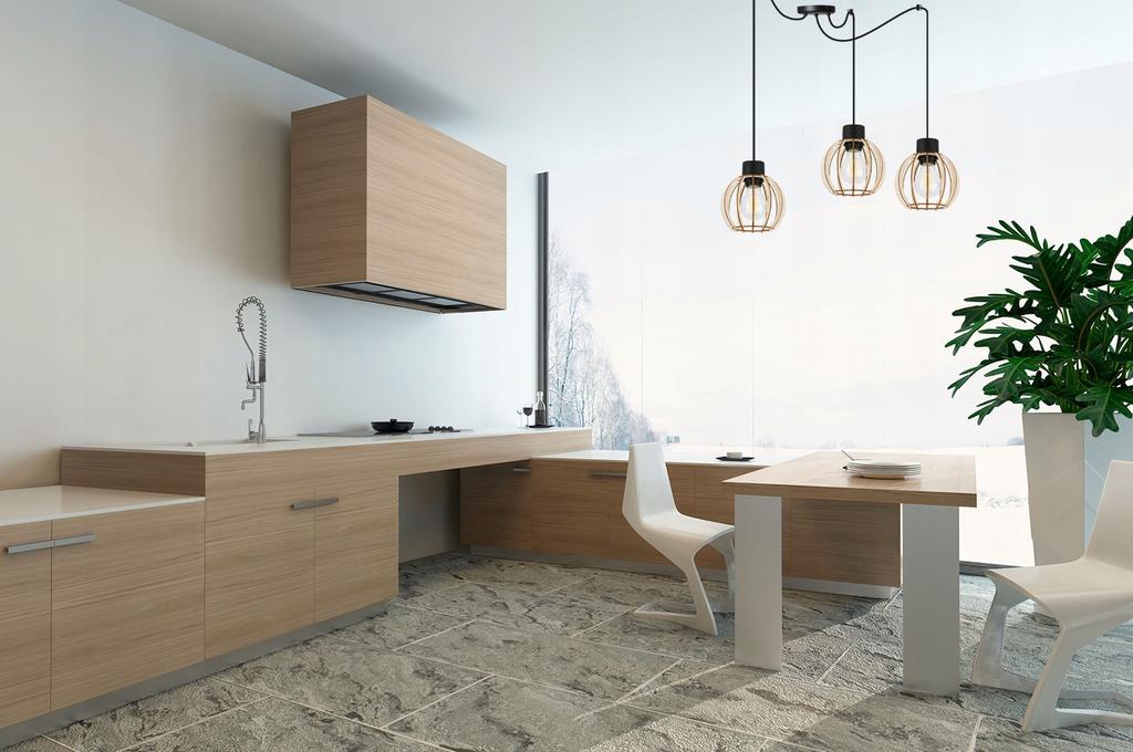 MODERN WOODEN LED CEILING HANGING LAMP