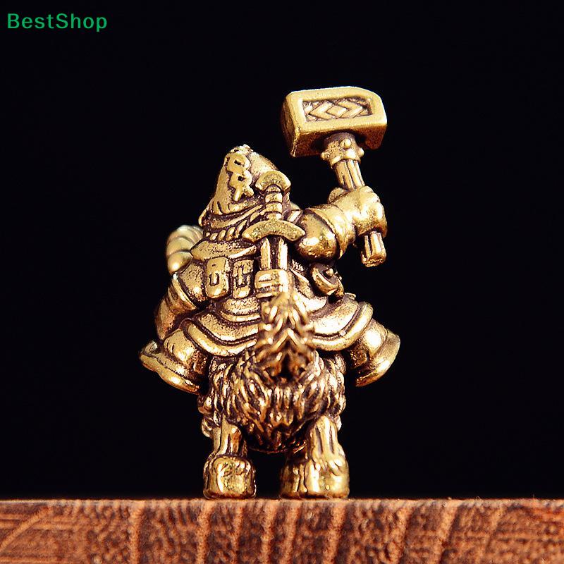 Vintage Brass Miniature Sculpture - Chinese Mythical God Riding Goat Figurine for Desk Decor