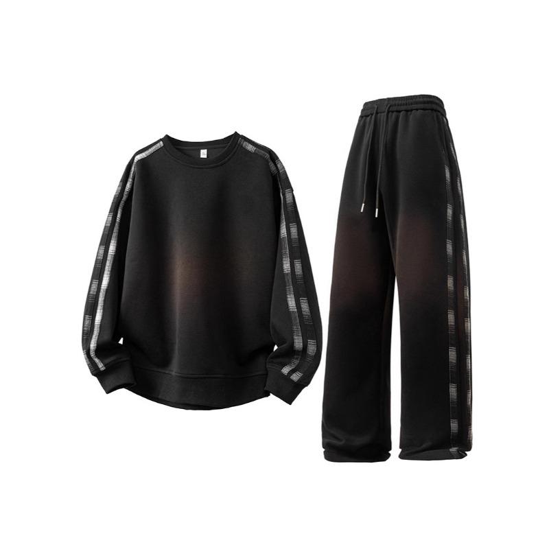 Men's Loose-Fit Cotton Loungewear Set For And 2025 New Style Casual Long-Sleeve Top And Long Pants Pajama Set