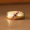 Retro luxurious pink artificial zirconia ring made of copper, a fashionable women's ring for gift purposes