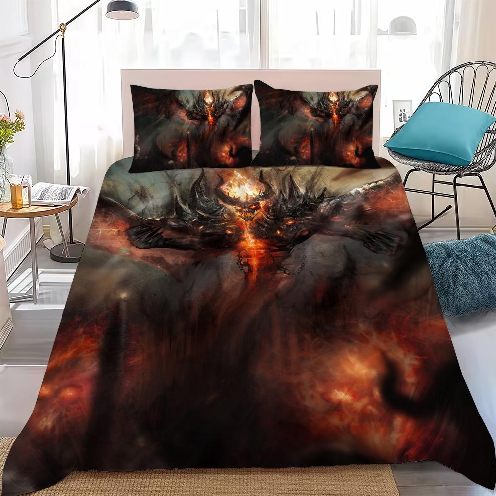 D-Dota 2 Spiel Bettwäsche-Set Weich Gewaschen Bett 3-teilig Sommer Bequem Studentenwohnheim Zuhause Baby Bettwäsche Bestseller