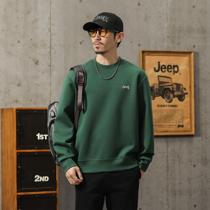 JEEP Men s Embroidered Loose Casual Sweatshirt 2XL