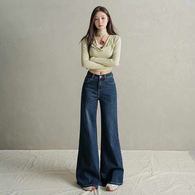 Spicy Girl Petite High-Waisted Micro-Flare Jeans - Spring 2026 Arrival: Loose, Slimming, Non-Clingy Women's Pants
